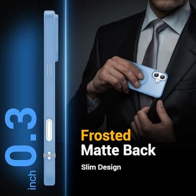 Temdan for iPhone 16 Case [Compatible with MagSafe] [Military-Grade Drop Protection] [Anti-Fingerprint] [Anti-Scratch] Slim Silky-Soft Touch Translucent Matte Case 6.1 inch, Sierra Blue - Image 7