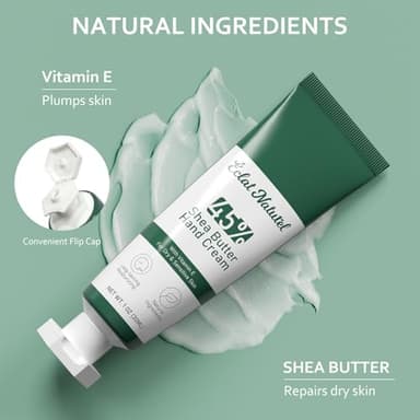 ÉCLAT NATUREL Shea Butter Hand Cream, Nourishes Very Dry Hands with Vitamin E and 45% Shea Butter, Vegan Natural Hand Moisturizer, Mini Travel Size Hand Lotion, 1 Fl Oz (Pack of 1) - Image 3