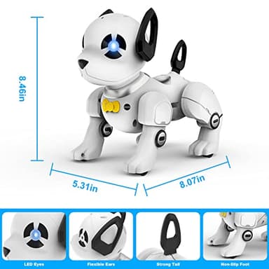 Remote Control Robot Dog Toy, RC Dog Programmable Smart Interactive Robotic Pets, RC Stunt Robot Toys Deg Imitates Animals Music Dancing Handstand Push-up Follow Functions for Boys Girls Toy - Image 6