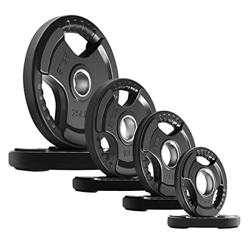 RitFit Weight Plates for Barbell, 2-Inch Olympic Rubber Grip Plates for Weightlifting and Strength Training in Home & Gym, Single, Pair and Sets(85LB, Set) - Image 1