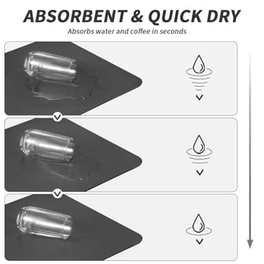 HotLive Coffee Mat - Absorbent Hide Stain Rubber Backed Dish Drying Mat for Kitchen Counter - Bar Mats for Countertops Accessories Fit Under Coffee Maker Espresso Machine - Image 3