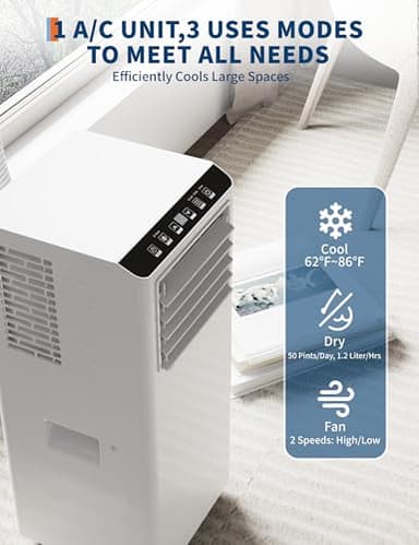 Garveelife 8,500 Portable AC, 8000 BTU, White - Image 4