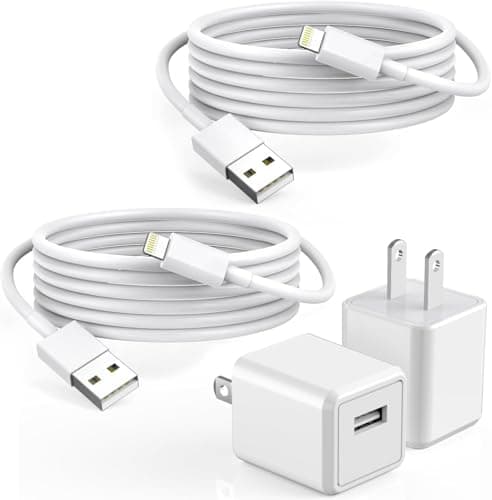 iPhone Charger,2Pack 6FT USB Wall Charger Fast Charging USB Cable Charging Cube Travel Plug Block with 6Foot Fast Cuble Lightning Cable Cord for iPhone 14 13 12 11 Pro Max XS XR X 8 7 SE2022 iPad - Image 1