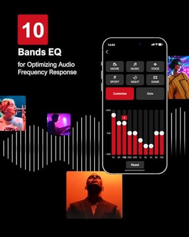 ULTIMEA 7.1ch Sound Bar with Subwoofer, Virtual Surround Sound System for TV, Sound Bar for Smart TV with 4 Surround Speakers, Peak Power 330W, TV Soundbar with App Control, Opt/AUX/BT, Aura A40 - Image 4