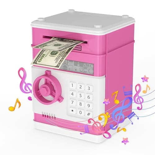 ATM Piggy Bank for Boys Girls, Electronic Money Bank with Password Paper Money Saving Box Coin Can Kids Safe Bank, Birthday Gift Toy for Kids Adults - Image 1