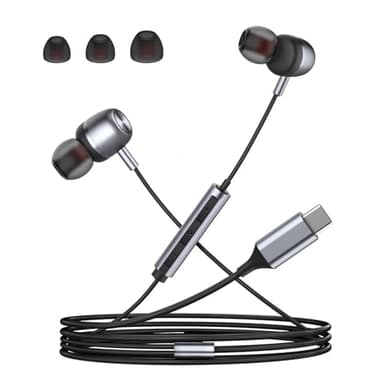USB C Headphones for Samsung S23 FE S22 S21 S20 A53 A54 Wired Earbuds Metal in-Ear Type C Earphone with Microphone Volume Control Bass Stereo for iPhone 15 Pro Max iPhone 16 Pro Max Pixel 6 6a 7a 8 5 - Image 3
