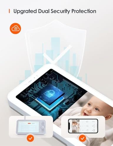Yeluor 2K Baby Monitor, Baby Monitor with Camera and Audio, 5" Color Display, Infrared Night Vision, 2-Way Talk, Temperature & Sound Alarm, Cry & Motion Detection, Free Phone App - Image 7