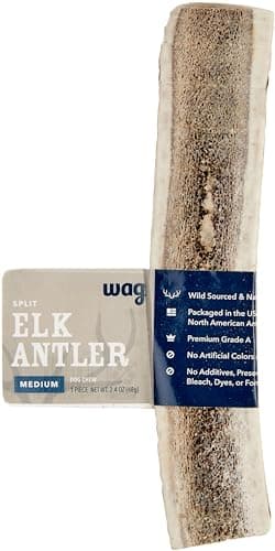 Amazon Brand - Wag Split Elk Antler, Naturally Shed, Long Lasting for Aggressive Chewers, Medium (Best for Dogs 15-30 lbs) - Image 1