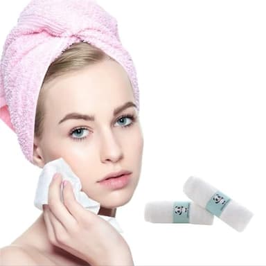 HIPHOP PANDA Baby Washcloths, Rayon Made from Bamboo - 2 Layer Ultra Soft Absorbent Newborn Bath Face Towel - Reusable Baby Wipes for Delicate Skin - White, 6 Pack - Image 5