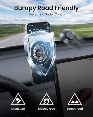 REEVAA 2025 Tesla Model Y Juniper Phone Mount for MagSafe [Strongest N55 Magnet, 3M Adhesive], Adjustable Tesla Screen Holder, Compatible with Model Y 2020-2026, MagSafe Case, iPhone Series - Image 7