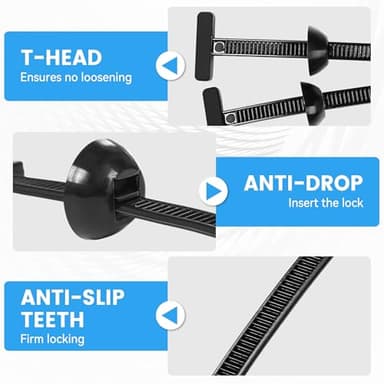 100 Pcs Nylon Universal Cable Tie Buckle - New Multifunctional Nylon Zip Ties With Pin & Button Design Plastic Cable Ties Tool Fasteners Car Body UV Resistant Zipties for Car Daily Repair Bumper Clips - Image 4