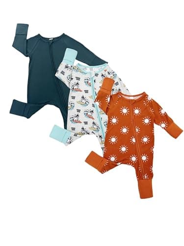 Bow Dream Infant Boys Girls Clothes Newborn Bamboo Rayon Baby girl Romper baby boy Bodysuit Jumpsuit Deep Green Dog Sun 3-6 Months - Image 1