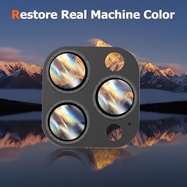 Solnern Compatible for iPhone 15 Pro Max/ 15 Pro Camera Lens Protector, Gliter Bling Diamond 9H Tempered Glass Camera Cover screen Metal Ring Scratch Resistant(Black) - Image 2