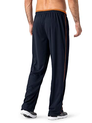 MAGNIVIT Men's Sport Sweat Pants Athletic Warm-Up Pant with Side Contrast Orange Stripe Blue/Orange - Image 2