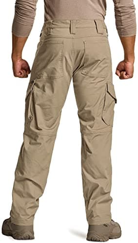 CQR Men's Flex Ripstop Tactical Pants, Water Resistant Stretch Cargo Pants, Lightweight EDC Hiking Work Pants, Dura Flex Mag Pocket Alamo Khaki, 30W x 30L - Image 2