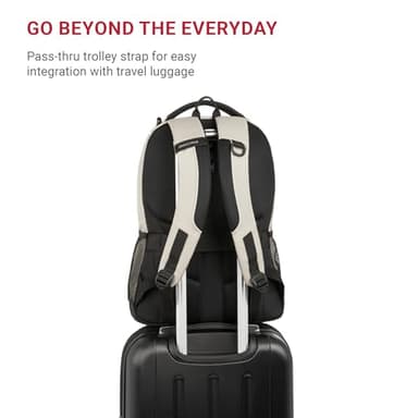 SwissGear Cecil 5505 Laptop Backpack, Cream/Black, 18-Inch - Image 4