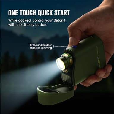 OLIGHT Baton4 Premium Edition EDC Flashlights 1300 Lumens with Type-C Charging Box, Powered by Rechargeable Battery, Small Bright Light IPX8 Waterproof for Emergencies Outdoors (OD Green) - Image 7