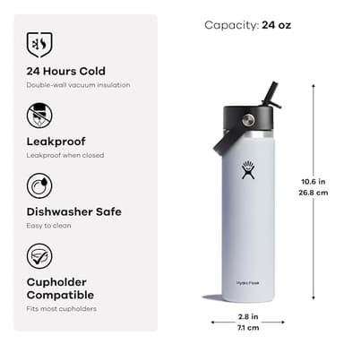 Hydro Flask 24 Oz Wide Flex Straw Lid Stainless Steel Lime - Image 6