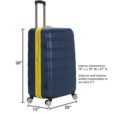 Rockland Melbourne Hardside Expandable Luggage with Spinner Wheels, Mint, Checked Large 28" - Image 5