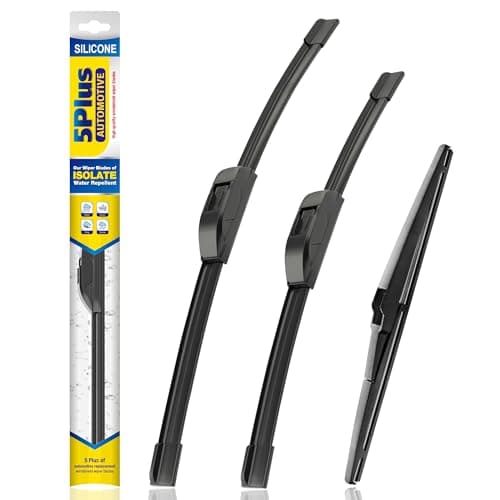 5 PLUS® Silicone Windshield Wipers Replacement for Hyundai 2018-2023 Kona,2019-2024 Kona Electric,2017-2022 Accent Wiper Blades(Set of 3),Windshield Wiper Blades For My Car-26"/16"/11" - Image 1