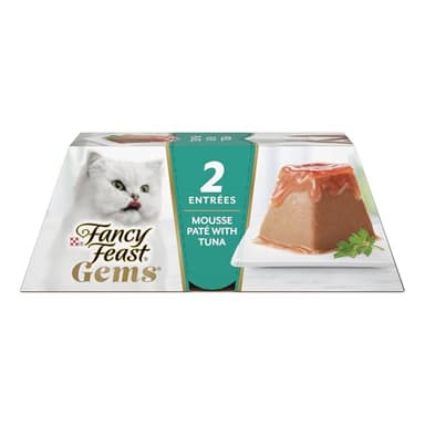 Fancy Feast Gems Pate Cat Food Mousse With Tuna and a Halo of Savory Gravy Cat Food - (Pack of 8) 4 oz. Boxes - Image 1
