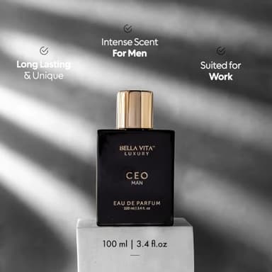 BellaVita Luxury CEO Man Perfume for Men (3.38 fl.oz) | Long-Lasting Men's Perfume with Lemon, Lavender, Tonka Vetiver & Moss Fragrance for Man | CEO Parfum for Men | Vegan & Cruelty-Free Fragrance - Image 3