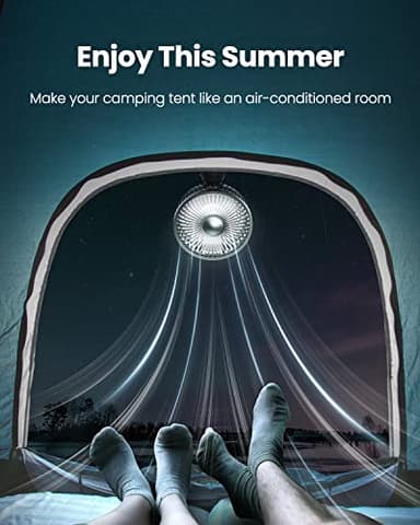 Gaiatop Baby Stroller Fan, 4000mAh Oscillating Mini Portable Fan with Light, 4 Speeds Battery Operated Small Handheld Desk Fan, 360° Rotate Flexible Tripod Clip On Fan for Car Seat Crib Travel Black - Image 6