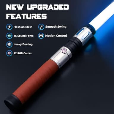 Saberforms Lightsaber Dueling Light Saber with 12 RGB Colors 16 Sound Fonts and Motion Control, Force FX Lightsabers with Premium Metal Handle and Replaceable Blade, Light Sabers for Adults, Kids - Image 5