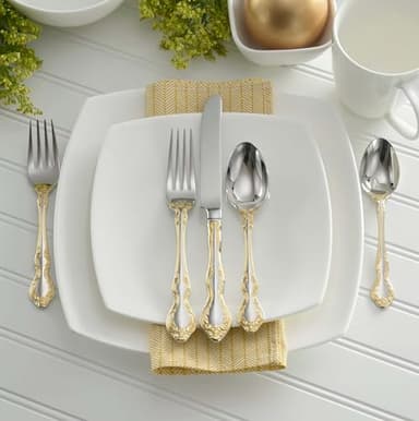 Oneida F142045A Golden Mandolina 45 Piece Fine Flatware Set, Service For 8 - Image 2