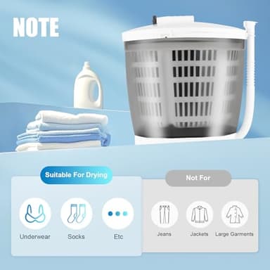 2 in 1 Manual Washer & Dryer, Multifunctional Mini Portable Washing Machine, Removable Compact Washer Spin Dryer, Use for Foldable Apartments, Camping,Travel, Indoors or Outdoors. - Image 7
