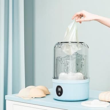 Portable Mini Washing Machine, 1L underwear washer with Digital Timer Display for underwear, socks, saliva towels, suitable for apartments, hotels, and travel and Fathers Day (Blue) - Image 2