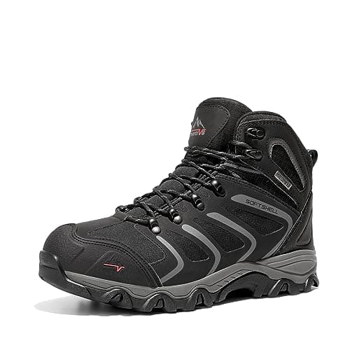 NORTIV 8 Men's Ankle High Waterproof Hiking Boots Outdoor Lightweight Shoes Trekking Trails Armadillo,Size 14W,Black/Dark/Grey,160448_M - Image 1
