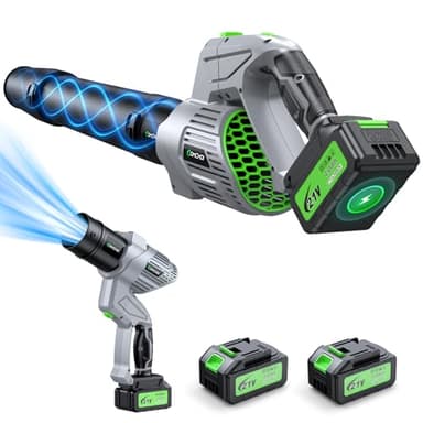 Electric Leaf Blower Cordless, 900,000 RPM, 2 x 4.0Ah Batteries & Charger, Handheld Leaf Blowers for Lawn Care, 5 Speed Mode, Portable Lightweight Grass Blower for Yard, Patio & Outdoor Use (White) - Image 1