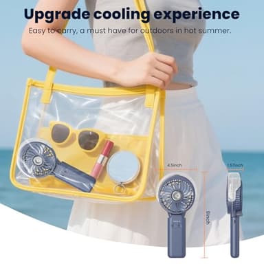 HandFan 5200mAh Upgraded Handheld Misting Fan, Portable Mister Fan Rechargeable, Spray Water Mist Fans, Electric Hand Cooling Ice Fans for Summer Beach Travel Concerts, Gifts for Women(Royal Blue) - Image 7