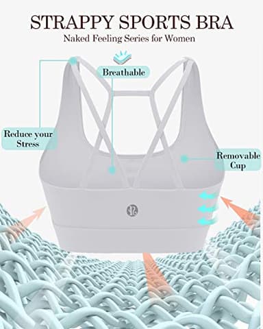 RUNNING GIRL Sports Bras for Women Backless Padded Sports Bra Tank Top Long Line Gym High Impact Sports Bra Push up(WX2569White,M) - Image 5