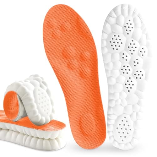 Steppers Insoles for Men Women, Memory Foam Cloud Insoles, 4D Massage Shoe Inserts, Arch Support, All-Day Cushioned Comfort Breathable Breathable Soft (Men 11.5-12.5/Women 13-14)