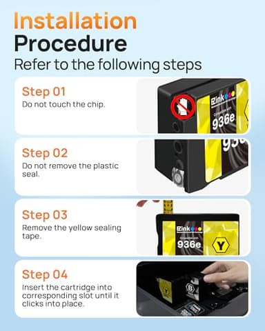 936XL 936e 936 Ink Cartridges for HP Printers Replacement for HP 936 Ink Cartridges Combo Pack Work with OfficeJet Pro 9125e 9120e 9730e 9130 9135e 9122e 9128e 9110b 9120b 9130b 9130e Copier/Scanner - Image 6
