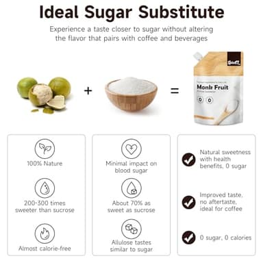 SPICEEL Monk Fruit Sweetener with Allulose - White Sugar Substitute, Coffee, Tea, without Erythritol, Gluten Free, Vegan, Keto Friendly, Sugar Replacement (8 oz) - Image 7