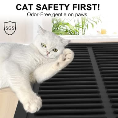 PetNova Extra Large Litter Mat: XL 40"x30" Silicone Waterproof Groove Design Litter Trapping Mat Easy to Clean for Multiple-Cats - Jumbo Non-Slip Cat Box Rug for Floor (Black) - Image 7