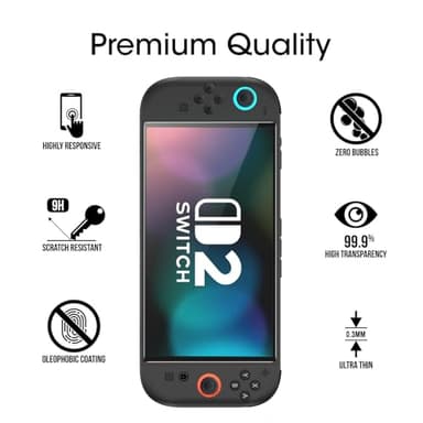 amFilm Auto-Alignment OneTouch for Nintendo Switch 2 Screen Protector [7.9''] 2025 Tempered Glass, Accessories, 30 seconds Installation, Bubble Free, Anti-Scratch, Touch Sensitive, Ultra-Clear [2Pack] - Image 4