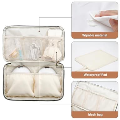 GDNasist Breastmilk Cooler Bag with 6 Ice Pack, Wearable Breast Pump Bag Compatible with Willow, Elvie, Medela & Momcozy M5/S12 Pro Pumps & Accessories for Work, Travel and Family Use Grey - Image 4