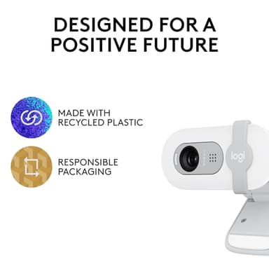 Logitech Brio 100 Full HD 1080p Webcam for Meetings, Streaming, Desktop, Laptop, PC - Built-in Mic, Shutter, Works with Zoom, Microsoft Teams, Nintendo Switch 2’s New GameChat Mode-Off -White - Image 9