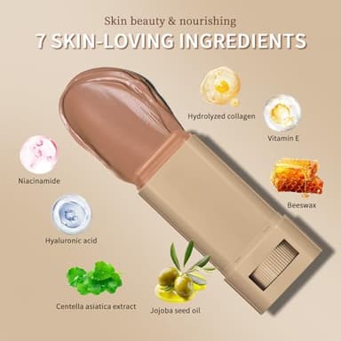 Beauty Balm Serum Boosted Skin Tint – Hydrating Tinted Moisturizer, Lightweight Solid Tinted Foundation Stick for Flawless, Sheer to Medium Coverage, Radiant & Dewy Finish, All-Day Wear (3#, 1) - Image 4