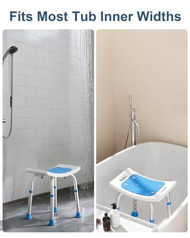 HOMLAND Shower Chair for Inside Shower, FSA/HSA Eligible 400 lbs Adjustable Shower Stool with Suction Feet, Shower Seat for Inside Tub Bathroom Bench Bath Chair for Elderly and Disabled - Image 8