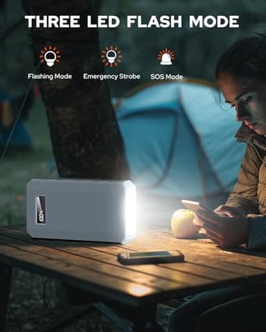 SinKeu 24000mAh Portable Charger Power Bank, 88Wh Portable Power Bank with AC Outlet, QC 3.0 USB/USB-C, DC Output, Led Flashlight, Portable Battery Charger for Home Camping Travel Power Backup - Image 4