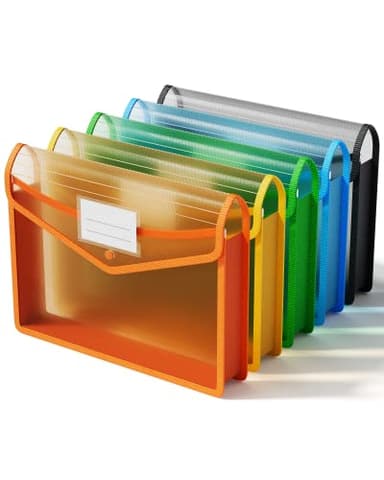 ThinkTex Plastic Expanding File Folder, Transparent envelopes with Snap Closure, No Dividers, Large Capacity, Assorted Colors, Fit Letter/A4 Size - 5 Packs - Image 8