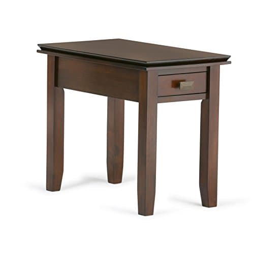 SIMPLIHOME Artisan SOLID WOOD 14 inch Wide Rectangle Transitional Narrow End Side Table in Russet Brown for the Living Room and Bedroom - Image 1