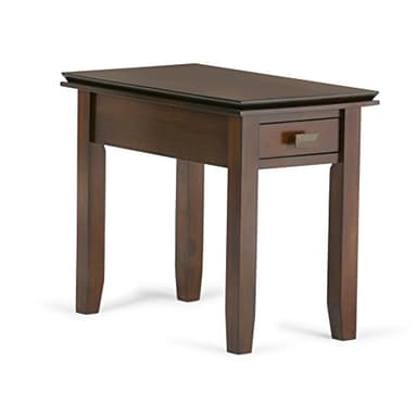 SIMPLIHOME Artisan SOLID WOOD 14 inch Wide Rectangle Transitional Narrow End Side Table in Russet Brown for the Living Room and Bedroom - Image 1