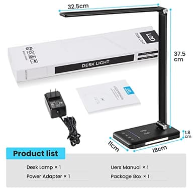 JOSTIC LED Desk Lamp with Night Light, Fast Wireless Charger, USB Charging Port, 10 Brightness, 5 Color Modes, Dimmable Bedside Table Lamp for Bedroom, Touch Control, Auto Timer, 1200Lux Super Bright - Image 8