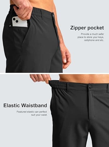 G Gradual Men's Casual Shorts 7" Lightweight Golf Shorts for Men Stretch with 3 Pockets Quick Dry Breathable Work Shorts Black - Image 3